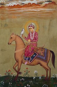 بورتريه للإمبراطور جهانجير (1569-1627) (غواش على ورق) بواسطة المدرسة الهندية