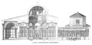 خطط Lateran Baptistery (litho) بواسطة المدرسة الايطالية