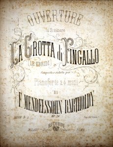 نتيجة "La Grotta di Fingallo" بواسطة Felix Mendelssohn (litho) بواسطة المدرسة الايطالية