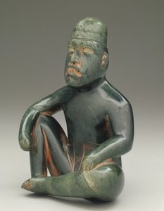 شخصية جالسة مع ركبة مرتفعة ، Highland Olmec ، San Martin Texmelucan
