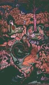 ليلى والمجنون في منظر طبيعي ، ألبوم جونسون العاشر ، رقم 10 ، حوالي 1760-70 (غواش مع ذهب على ورقة الألبوم) بواسطة مدرسة المغول
