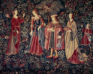 ستارة Seigneuriale Life: نسيج من الصوف والحرير صنع حوالي عام 1520 في هولندا. شمس 2.6x3.7 م باريس ، المتحف الوطني للعصور الوسطى ، ثيرميس دي كلوني