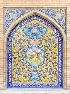 أعمال البلاط في قصر كلستان، طهران، إيران (صورة)