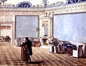 غرفة الرسم الزرقاء الكلاسيكية الجديدة في سانت بطرسبرغ بواسطة المدرسة الروسية