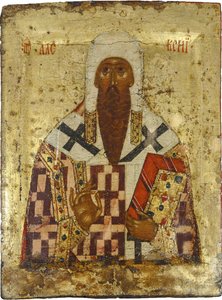 القديس ألكسيس ، ميتروبوليت دي موسكو (1292-1378) - أيقونة روسية: القديس متروبوليت ألكسيوس. تمبرا على لوحة ، النصف الثاني من القرن الخامس عشر ، متحف التاريخ والفنون ، سوزدال بواسطة المدرسة الروسية