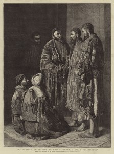 البعثة الروسية إلى خيوة ، "سياسيون من آسيا الوسطى" (نقش) بواسطة المدرسة الروسية