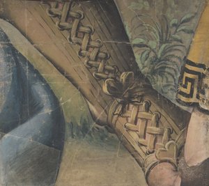 جزء من كارتون نسيج: قدم في بوسكين ، وستائر ، ونبات ، 1500-1550. بواسطة مدرسة رافائيل.