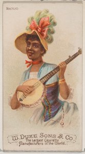 بانجو ، من سلسلة الآلات الموسيقية N82 لسجائر ماركة ديوك ، 1888. ، 1888.