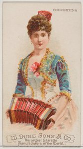 كونسرتينا ، من سلسلة الآلات الموسيقية N82 لسجائر ماركة ديوك ، 1888. ، 1888.
