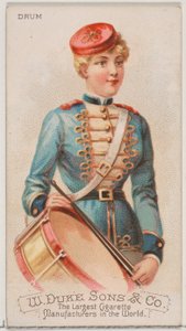 Drum ، من سلسلة الآلات الموسيقية N82 لسجائر ماركة Duke ، 1888. ، 1888.