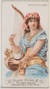 القيثارة المصرية ، من سلسلة الآلات الموسيقية N82 لسجائر ماركة ديوك ، 1888. ، 1888.