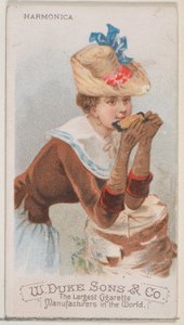 هارمونيكا ، من سلسلة الآلات الموسيقية N82 لسجائر ماركة ديوك ، 1888. ، 1888.
