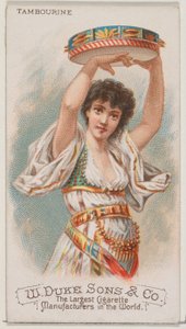 الدف ، من سلسلة الآلات الموسيقية N82 لسجائر ماركة ديوك ، 1888. ، 1888.