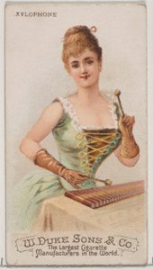Xylophone ، من سلسلة الآلات الموسيقية N82 لسجائر ماركة Duke ، 1888. ، 1888. بواسطة شوماخر وإيتلينجر