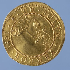 إسكتلندي بقطعة 4 رطل (قطعة قبعة) لجيمس الأول ، نعناع إدنبرة ، 1591 (عكسي) (ذهبي) (للأمام انظر 58855)