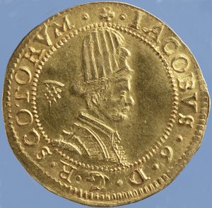 الاسكتلندي 4 جنيه (قطعة قبعة) من جيمس السادس ، النعناع ادنبره ، 1591 (الوجه) (الذهب) (للخلف انظر 244626)