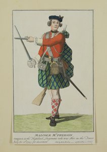 مالكولم ماكفيرسون ، العريف في فوج الساعة السوداء ، لقطة من أجل الهجر ، 1743 بواسطة المدرسة الاسكتلندية