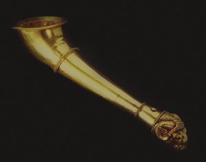 Rhyton Drinking Horn ينتهي برأس كبش ، منتصف القرن الخامس. قبل الميلاد. بواسطة الفن السكيثي.