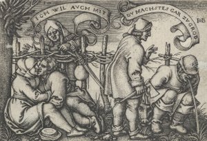 الفلاحون وراء السياج ، من عيد الفلاحين أو الاثني عشر شهرًا ، 1546-1547. بواسطة سيبالد بيهام