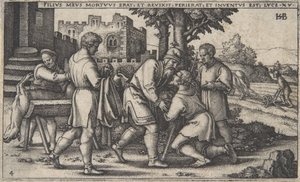 عودة الابن الضال ، من تاريخ الابن الضال ، كاليفورنيا. 1540. ، بواسطة سيبالد بيهام