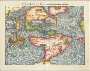 خريطة الأمريكتين لعام 1561 رسمها سيباستيان مونستر بواسطة سيباستيان مونستر