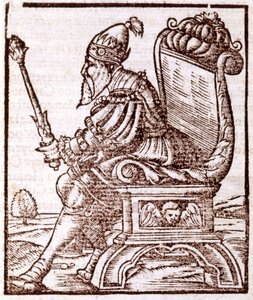 Qubilai (Kubilai Khan ، أول إمبراطور لسلالة يوان المنغولية (1215-1294) - في "" Cosmographia "بقلم S. Munster. باريس