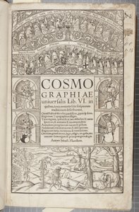 صفحة عنوان Cosmographia ، 1544
