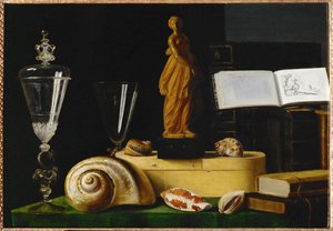 Nature morte a la statuette et aux coquillages - الطبيعة الصامتة مع تمثال وأصداف ... بواسطة سيباستيان ستوسكوب