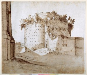 A Mausoleum (pen & brown ink on paper) بواسطة سيباستيان فرانكس