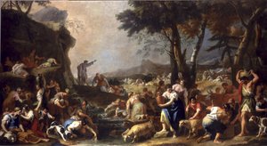 موسى يجعل تدفق المياه من الصخرة ، 1725-26 بواسطة سيباستيانو ريتشي