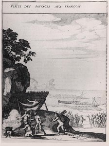 الهمج الذين يزورون الفرنسيين ، من 'Histoire des Antilles habitees par les Francais' بقلم القس الأب دو تيرتر