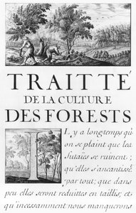 السيدة 260 tome IV Frontispiece من "Traite de la culture des Forets" من "Oisivetes من M. Vauban تحتوي على عدة مذكرات أو Ramas بطريقته الخاصة"