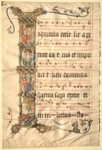 ورقة من Wettinger Gradual: التأريخ الأولي الأول ... ، c1330. بواسطة ثاني ماجستير في Wettinger Gradual