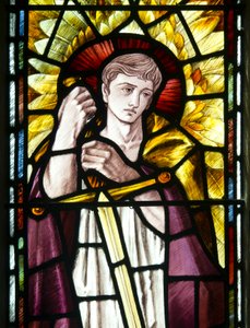 Mortehoe ، St Mary ، Heaton Butler & Bayne ، Selwyn Image ، Archangel St Michael detail ، c.1890 بواسطة صورة سلوين صورة سلوين