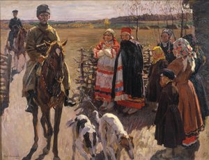 الصيادون مع Borzois ، 1913