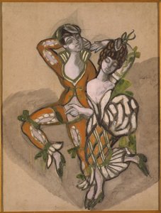 تصميم أزياء للمسرحية المسرحية زواج فيغارو بقلم بي دي بومارشيه ، 1915.
