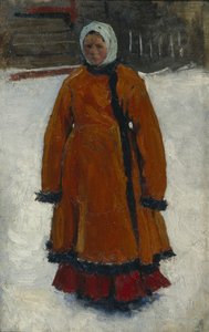 الفتاة في معطف الفرو الأحمر ، 1903-1906 بواسطة سيرجي فاسيليفيتش إيفانوف
