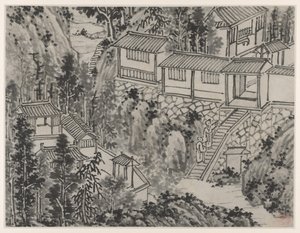 اثنا عشر مناظر لـ Tiger Hill ، Suzhou: The Pine Retreat ، بعد 1490. بواسطة شين زو