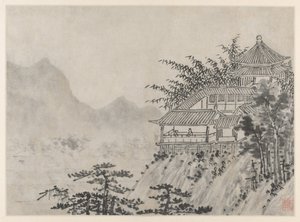 اثنا عشر مناظر لـ Tiger Hill ، Suzhou: The Thousand Acres of Clouds ، بعد 1490. بواسطة شين زو