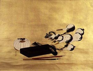 Inro ، Brushes and Puppet Heads ، ياباني بواسطة شيباتا زيشين