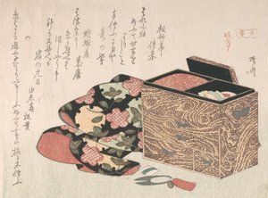 صندوق عمل السيدة وملابس السرير ، ربما 1816. ، 1816 على الأرجح.