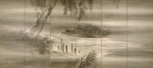 نهر المناظر الطبيعية مع اليراعات ، 1874 بواسطة شيوكاوا بونرين