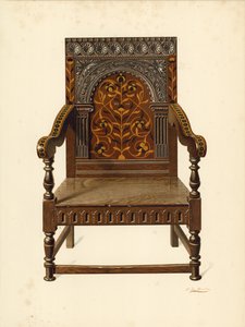 كرسي أوك مطعم ، ملك الآنسة دوروثي تشون فليتشر (كروموليثو) بواسطة شيرلي تشارلز Llewellyn Slocombe