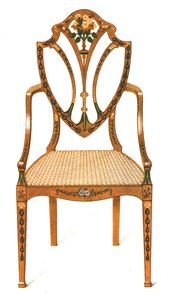 كرسي من خشب الساتان المطلي ، 1908. بواسطة شيرلي تشارلز Llewellyn Slocombe