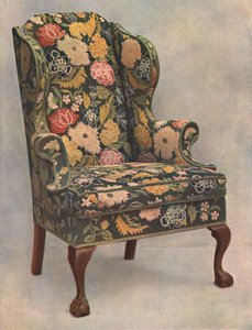 كرسي الجوز مغطى بالإبرة ، 1905 بواسطة شيرلي تشارلز Llewellyn Slocombe