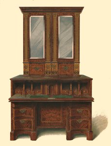 خزانة كتابة مطعمة بالجوز ، 1905 بواسطة شيرلي تشارلز Llewellyn Slocombe