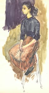 امرأة جالسة ، عام 1950. بواسطة شيرلي ماركهام