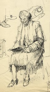 امرأة جالسة تقرأ ، 1953. بواسطة شيرلي ماركهام