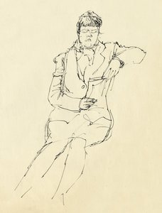 امرأة جالسة تقرأ ، 1953. بواسطة شيرلي ماركهام