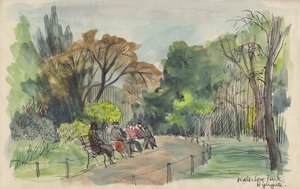 "Waterlow Park، Highgate"، c1950. بواسطة شيرلي ماركهام